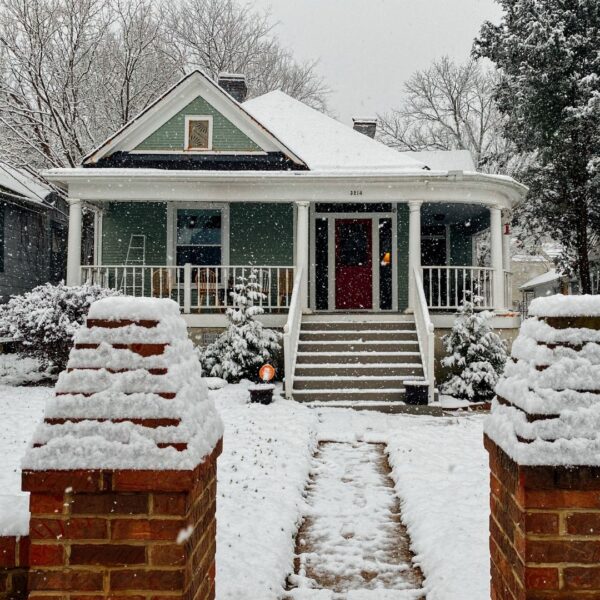 home exterior with snow during winter